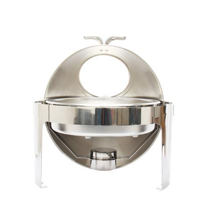 China Eco - Friendly Round Non Electric Stainless Steel Chafing Dish Cheap Food Warmer for sale