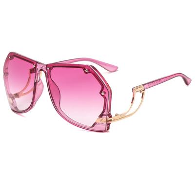 China Fashion Bend Leg Sunglasses 2022 Brand Designer Fashion Bend Leg Women Sun Glasses Ladies Oversized Frame Pink Sun Glasses Big for sale