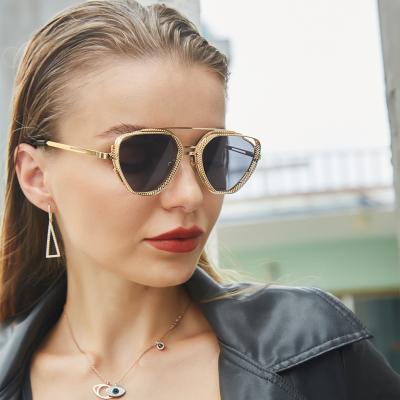 China Metal Sunglasses With Hollow 2171 New Metal Steampunk Brand Luxury Designer Sunglasses 2171 Mens Hollow Vintage Sun Glasses Women for sale