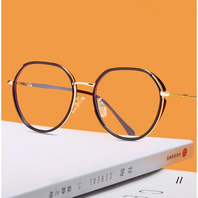 China Unisex Good Quality Blue Light Blocking Glasses Metal Round 2021 New Fashion Sunglasses Optical TR90 Frames Glasses for sale