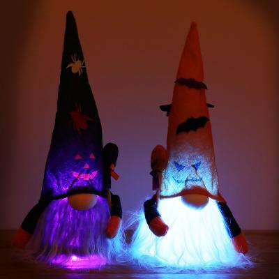 China 2021 New Arrival High Quality Gonk Rudolph Doll Glowing Halloween Faceless Plush Gnome With Spider Grimacing Hat for sale