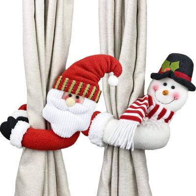 China Creative Christmas Snowman Santa Doll Decoration Curtain Buckle Minimalist Curtain Tieback for sale