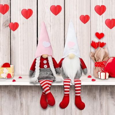 China New Fashionable Long Leg Plush Valentine's Day Gnome For Handmade Swedish Valentine's Day Tomte Decor Table Ornaments for sale