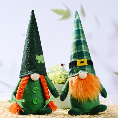 China 2022 St Patrick's Day St Patrick's Day Plush Elf Plush Irish Gnome Trendy Decorations For Patrick's Day Table Ornament Green Tomte Home Decor for sale