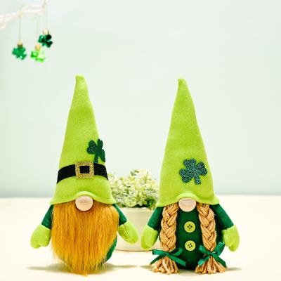 China Decorations Trendy St Patrick's Day Elf Plush Gnome For Patrick's Day Table Ornament Green Tomte Home Decor for sale