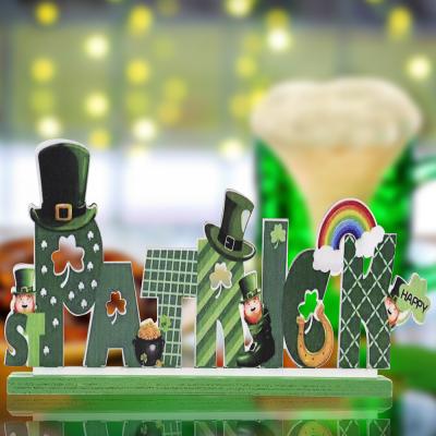 China 2021 Wooden Party St Patrick's Day Decor St Patrick's Day Ornaments For St Patrick's Day Table Decoration for sale