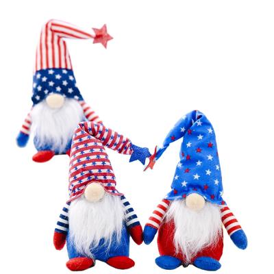 China Fashionable 4th of July Stars Stripes Plush Gnomes Decorate Swedish Patriotic Elf Gnome Doll for Veterana Day Memorial Day Gift for sale