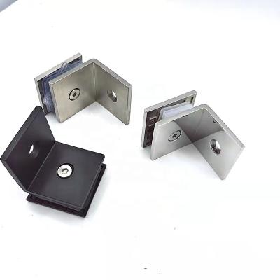 China Factory Price Modern Stainless Steel Glass Clamps 90 Degree Glass Bracket 90 Degree Shower Door Hinge for sale