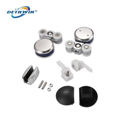 China 304 Stainless Steel Modern Glass Sliding Door Wheel Shower Room Pulley Bathroom Sliding Door Hardware Set for sale