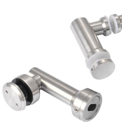 China Modern Glass Shower Room Fittings Wholesale 304 Stainless Steel 90 Degree Glass And Wall Connector for sale