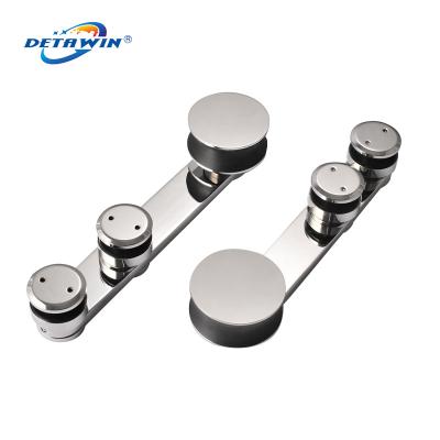 China 25 Piece Modern Round Tube Stainless Steel Glass Shower Door Hardware Set Single Hanging Sliding Door Wheel Mut Sliding Door Accessories for sale