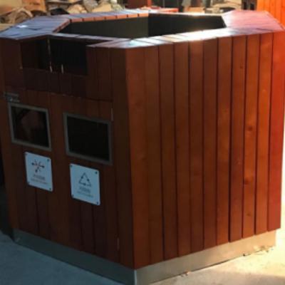 China Sustainable Outdoor Hexagonal Platform Recycling Bin for sale