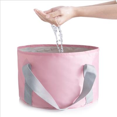 China Convenient Clear Polyester Wash Basin Business Travel Collapsible Wash Bag Convenient Bag for sale