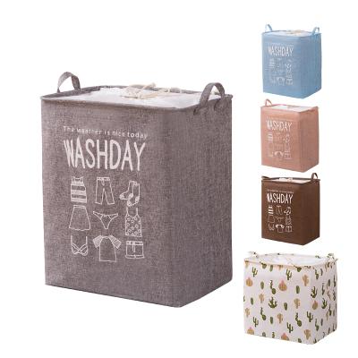 China Eco-Friendly Cotton And Waterproof Collapsible Laundry Hamper Clothes Storage Canvas Dirty Hamper for sale