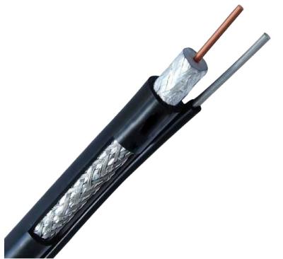 China Al/CCA/Because AXD Cable Factory INDOOR/OUTDOOR RG6 with Messenger for CATV Dual/Tri/Quad Shield PVC/PE CCS/Because Jacket for sale