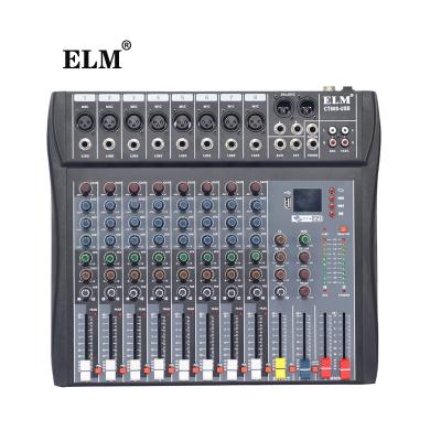 China Multifunctional 3 Band EQ For Wholesales 8 Channel +48V Power KTV Phantom Performance BT Mixer USB Interface Audio Controller for sale