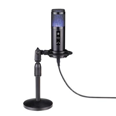 China Bm800 professional studio condenser RGB studio usb microphone condenser for live broadcast recording youtube for sale