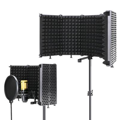 China Studio Room Plastic Five Panel Soundproof Cover Recording Microphone Isolation Shield Recording Desktop Sound Studio for sale