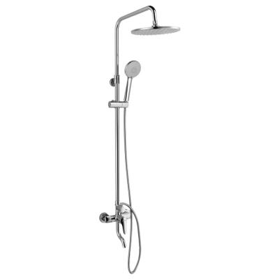 China With sliding bar stainless steel finish shower sets with shelf function of products for sale