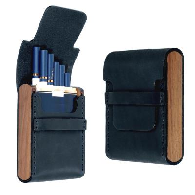 China 2022 Luxury Vintage Cigarette Holder Smoking Cigarette Holder Brand Leather Leather Wooden Cigarette Holder for sale