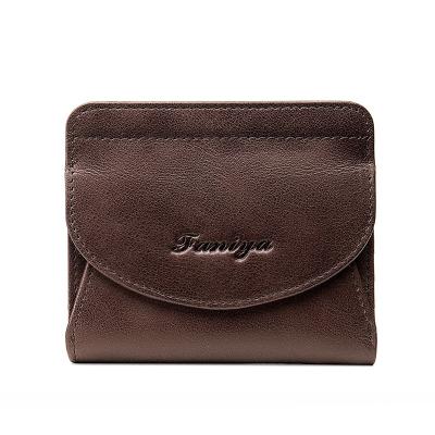 China Leather RFID Wallets Men Short 2021 Brown Minimalist RFID Blocking Casual Carteras Pinch Billeteras Monederos Purses Coin Pocket Mini for sale