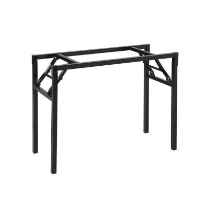 China Professional Manufacturer OEM Price Restaurant Folding Cheap Table Frame Foldable Black Powder Coated Iron Metal Hotel Table Legs for sale