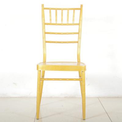 China Wholesale Modern Home Furniture Popular Design Golden Outdoor Wedding Chair Powder Coated Iron Metal Hotel Banquet Chair for sale