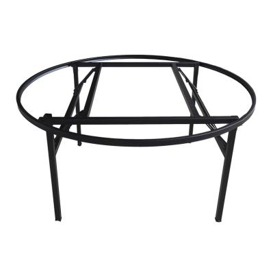 China Practical Cheap Promotion Price Modern Design Table Frame Foldable Round Shape Powder Coated Steel Metal Dining Table Legs for sale