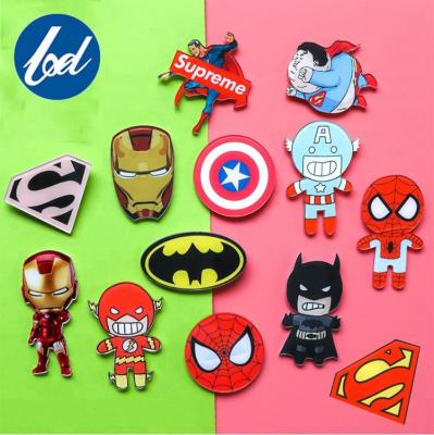 China Fashion Nickel Free Widely Used Plastic Cute Backpack Cartoon Character Custom Clothing Acrylic Pin Badge for sale