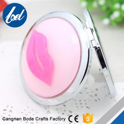 China Double Sided Promotional Cheap High Quality Small Round Cosmetics Small Compact Zinc Mirror for sale