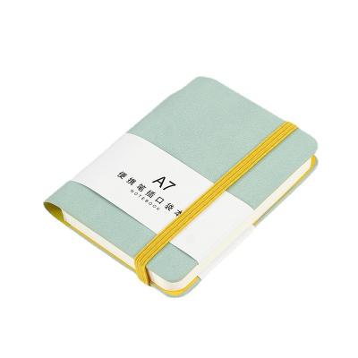 China Premium Paper A7 Line Hardcover Custom Embossed Notebook 2023 Elastic Band SoftcoverJournal Pocket Cover for sale