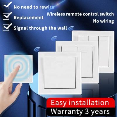 China Indoor Wall Switch and Wireless Remote Control Receiver, 50m/160ft RF Range, No Wi-Fi Remote Lamp Switch for Home Office Hotel Factory for sale