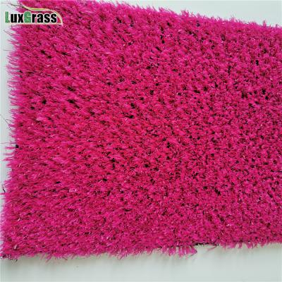 China Residential Fake Pink Playground Lawns Artificial Pampas Grass Wall for sale