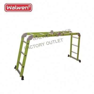 Китай Folding Ladders big hinges joints extension tall folding aluminum ladder with 4*7 steps продается