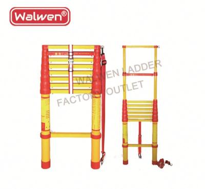 China Folding Ladders 2m 3m 4m 5m single or double side telescopic FRP 3m ladder with 9 steps for sale