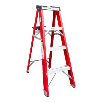 China Folding Ladders Lightweight 1.2m Combination Fiber Glass Ladder with Platform for sale