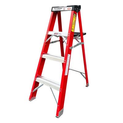 China Folding Ladders 4FT 1.2m Folding Non Conductive Insulation Fiberglass Ladder for sale