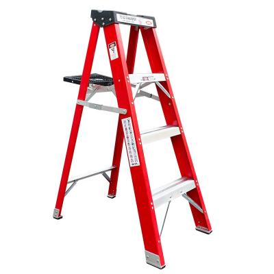 China Folding Ladders Fiber Glass Folding Professional Ladder with Wide Step for Garden/Electrician for sale