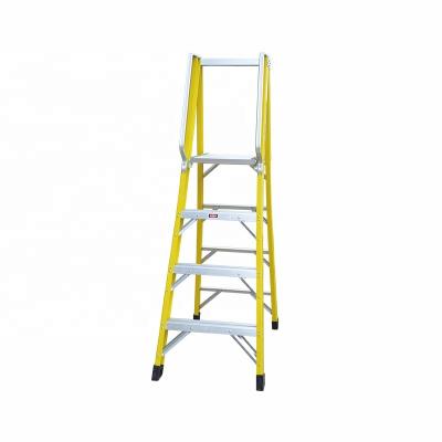 Κίνα Folding Ladders 6 feet reach height fiberglass podium platform ladder with handrail for home or superamrket use προς πώληση