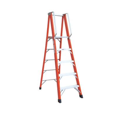 China Folding Ladders Best selling handrail fiberglass platform ladder for sale