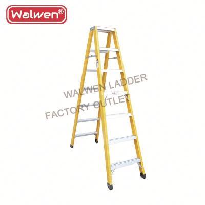 China Folding Ladders 2*12 steps double side fiberglass insulated portable loft ladder en venta