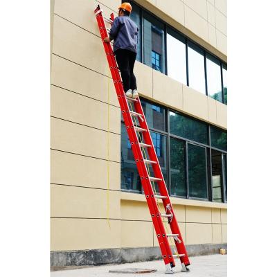 China Folding Ladders Professional manufacturer 10m rope telescopic fiberglass steps ladder for sale