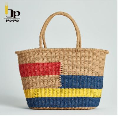 China Practical Wholesale Handy Beach Handbag Beach Straw Woven Bag Straw Beach Bag Straw Packaging for sale