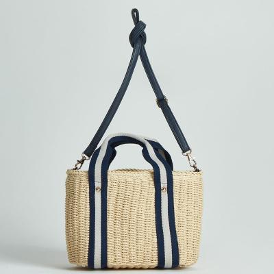 China 100% Eco-Friendly Straw Beach Bag Moroccan Straw Bag 2019 Large Ins Design Hot Stripes New for sale