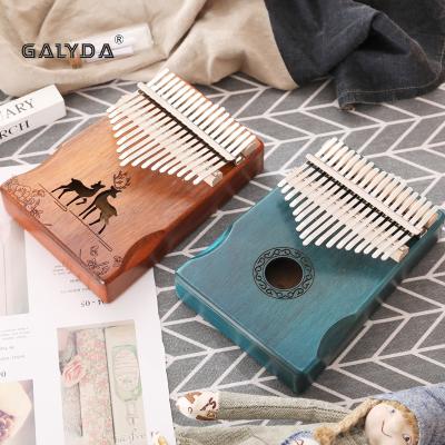 China Factory Main Supply Mahogany Master Piano Kalimba 17 Inch Body Kalimba Musical Instrument Finger Mahogany Piano for sale