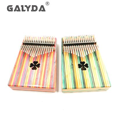 China Factory Supply Bamboo Master Musical Instrument Kalimba Piano 17 Inch Kalimba Body Finger Mahogany Piano for sale