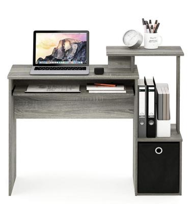 China (Size) Adjustable Gray Writing Desk With Shelves Computer Table With Drawer for sale