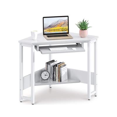 China (Height)Adjustable Office Corner Desk with Smooth Keyboard Triangle Computer Desk with Sturdy Steel Frame for Small Space for sale