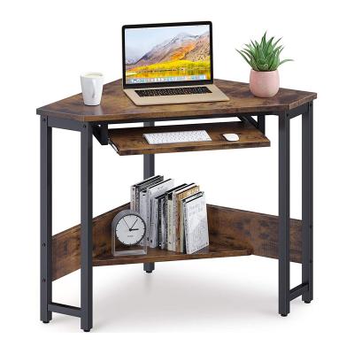 China Adjustable Vintage Triangle Computer Desk (Height) for Small Spaces Corner Office with Smooth Keyboard for Workstation for sale