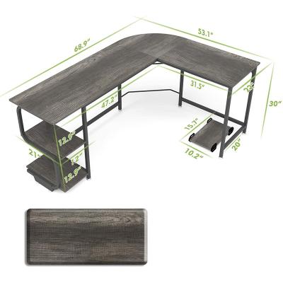 China (Size) China Space Saving Computer Desk Adjustable L Shaped Corner Computer Desk Home Gaming Office Wood Writing Workstation for sale